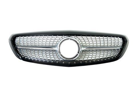Решітка радіатора Diamond Silver / Black Rim Classic на Mercedes-Benz C-Class W205 2014-2018 року B-W20517C2 фото