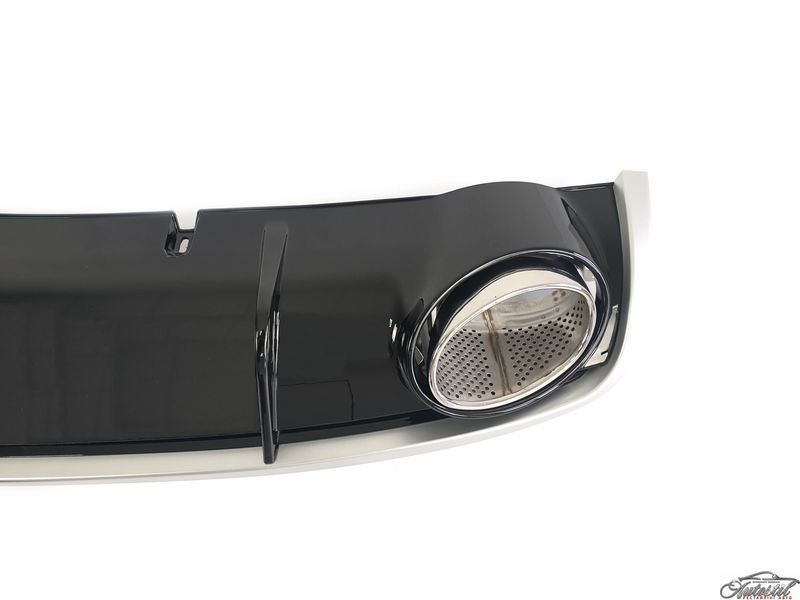 Дифузор ( заднього бампера ) Black Silver / Chrome Pipe ( в стилі RS4 ) на Audi A4 B8 2011-2015 року DIRS413B8 фото