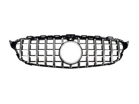 Решітка радіатора Chrome Black ( з місцем під камеру ) GT на Mercedes-Benz C-Class W205 2014-2018 року B-W205175 фото