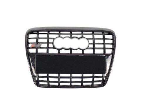 Решітка радіатора Full Black ( в стилі S6 ) без PDC ПОШКОДЖЕНА на Audi A6 C6 2004-2011 року A6-S103(1) фото