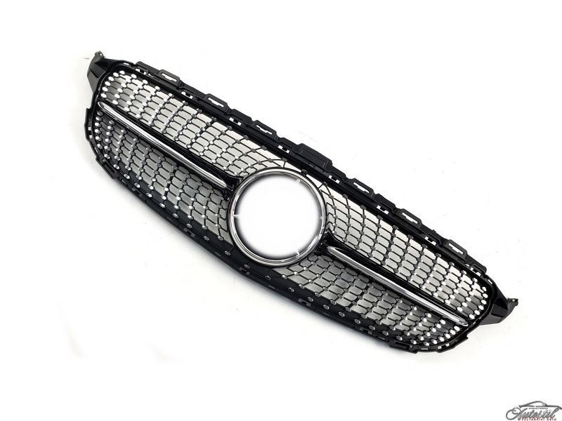 Решітка радіатора Diamond Black ( без місця під камеру ) на Mercedes-Benz C-Class W205 2014-2018 року B-W205171 фото