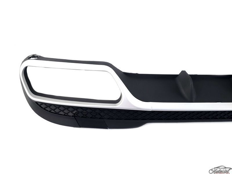 Дифузор ( заднього бампера ) Silver Black / Chrome Pipe ( стиль AMG E63 ) на Mercedes-Benz E-Class W212 2013-2016 року BW212-157 фото