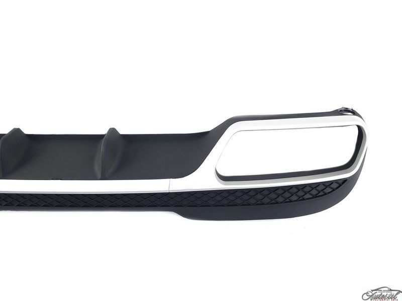 Дифузор ( заднього бампера ) Silver Black / Chrome Pipe ( стиль AMG E63 ) на Mercedes-Benz E-Class W212 2013-2016 року BW212-157 фото