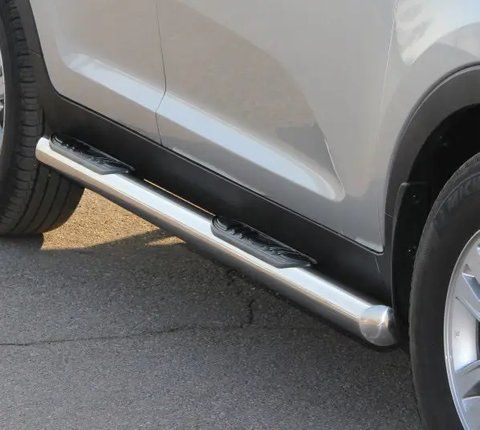 Пороги труби d60 з накладками кінцевик круглий\скош 2 шт нерж Lexus RX 2003-2009 LXRX.03.S1-02.6 фото