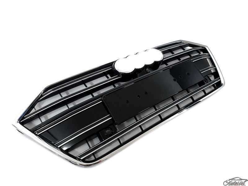Решітка радіатора Chrome Black ( в стилі S7 під камеру без радарів ) на Audi A7 4K 2017-2023 року A7-S7C8196 фото