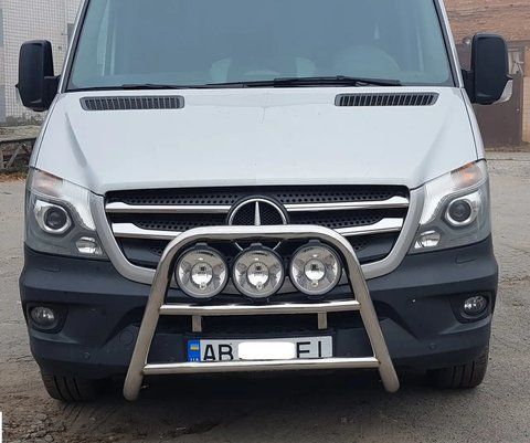 Кенгурятник нерж на Volkswagen Crafter 2006-2017 F1-11 фото