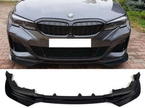 Губа ( переднього бампера ) Чорний глянець ( M-Performance / knife ) V2 на BMW 3 Series G20 / G21 2018-2022 року MWG20-326 фото