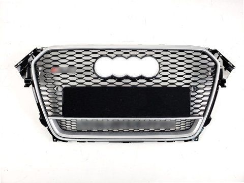 Решітка радіатора Silver Black ( стиль RS4 quattro ) на Audi A4 B8 2011-2015 року A4-RS137 фото