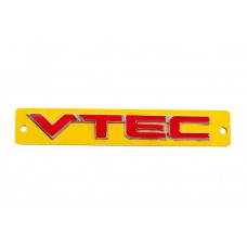 Honda Напис VTEC червоний з хром (110мм на 15мм)