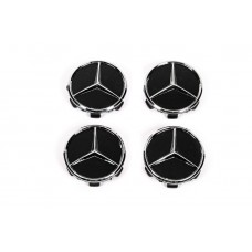 Mercedes Ковпачки на диски 71/75 мм без кільця (4 шт, чорні V1)