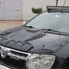 Renault Duster 2008-2018 Комплект накладок на капот DRAGON (3 шт)
