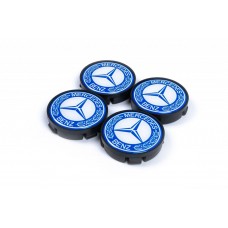 Mercedes Колпачки на диски 55,5мм/57мм (4 шт) синие силикон
