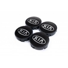 Ковпачки у звичайні диски 57/55.5 мм для Kia V1 чорні силікон
