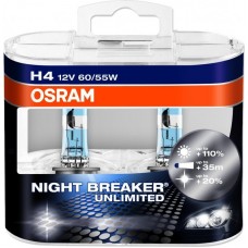 Лампа головного світла Osram H4 60/55W Night Breaker Unlimited +110% 64193NBU
