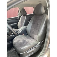 Hyundai Tucson NX4 2021↗ мм. Авточохли екошкіра+тканина+антара Antara A001 (повний салон)