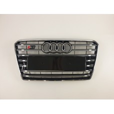 Решітка радіатора Audi A7 2010-2014 рік Чорна з хромом (в стилі S-Line)