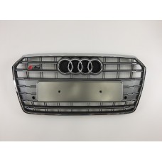 Решітка радіатора Audi A7 2014-2017 рік Сіра з хромом (в стилі S-Line)