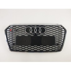 Решітка радіатора Audi A7 2014-2017 рік Чорний з хромом рамкою (в стилі RS)
