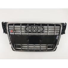 Решітка радіатора Audi A4 2007-2011 рік Чорна з Хромом (в стилі S-Line)