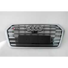 Решетка радиатора Audi Q5 2016-2020год Черная с серым (в стиле S-Line)