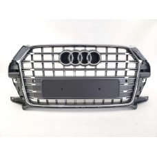 Решітка радіатора Audi Q3 2014-2018 рік Сіра з хромом (у стилі S-Line)