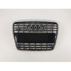 Решітка радіатора Audi A6 2004-2011 рік Чорна з хромом (в стилі S-Line)