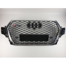 Решітка радіатора Audi Q7 2015-20 рік Чорна з хром рамкою (в стилі RS)