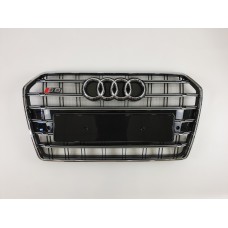 Решітка радіатора Audi A6 2014-2018 рік Чорна з хромом (в стилі S-Line)