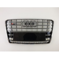 Решітка радіатора Audi A8 2014-2017 рік Чорна з хромом (в стилі S-Line)