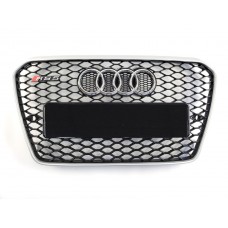 Решітка радіатора Audi A5 2011-2016 рік Чорна з сірою рамкою (в стилі RS)