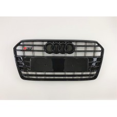 Решітка радіатора Audi A7 2014-2017 рік Чорна (в стилі S-Line)