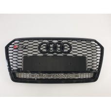 Решітка радіатора Audi A7 2014-2017 рік Чорна Quatro (у стилі RS)