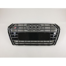 Решітка радіатора Audi A4 2015-2019 рік Чорна з хромом (в стилі S-Line)