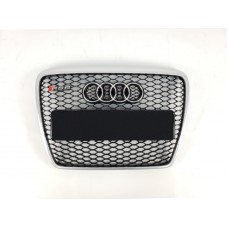 Решітка радіатора Audi A6 2004-2011 рік Чорна з сірою рамкою (в стилі RS)