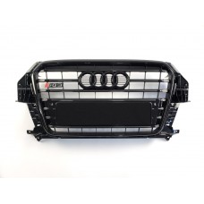 Решітка радіатора Audi Q3 2011-2014 рік Чорна (в стилі S-Line)