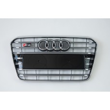 Решітка радіатора Audi A5 2011-2016 рік Чорна з хромом (в стилі S-Line)