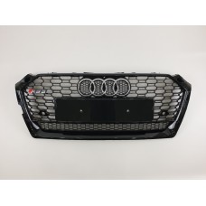 Решітка радіатора Audi A5 2016-2020год Чорна з хром ємблею без камери (в стилі RS)