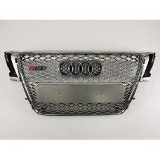 Решітка радіатора Audi A5 2007-2011 рік Сіра з хром рамкою (в стилі RS)