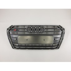 Решітка радіатора Audi A4 2015-2019 рік Сіра з хромом (в стилі S-Line)