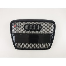 Решітка радіатора Audi A6 2004-2011 рік Чорна під парктроніки (в стилі RS)