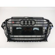 Решетка радиатора Audi A3 2013-2016год Черная (в стиле S-Line)