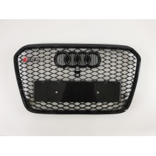 Решітка радіатора Audi A6 2011-2014 рік Чорна під камеру (в стилі RS)