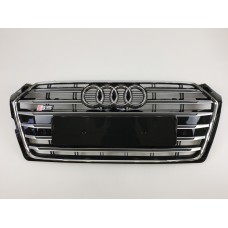 Решетка радиатора Audi A5 2016-2020год Черная с хромом (в стиле S-Line)