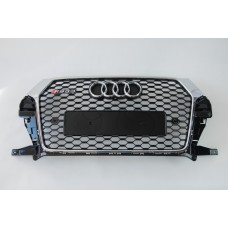 Решітка радіатора Audi Q3 2014-2018 рік Чорна з хром рамкою (в стилі RS)