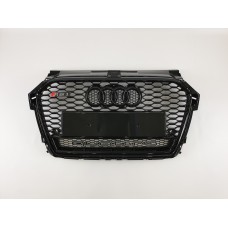 Решітка радіатора Audi A1 2014-2019 рік Чорна з емблемою QUATTRO (в стилі RS)