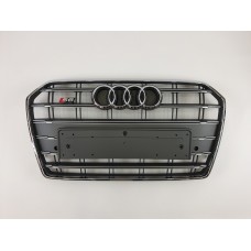 Решітка радіатора Audi A6 2014-2018 рік  Сіра з хромом (в стилі S-Line)