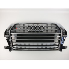 Решітка радіатора Audi Q3 2014-2018 рік Чорна з хромом (в стилі S-Line)