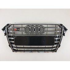 Решітка радіатора Audi A4 2011-2015 рік Чорна з хромом (в стилі S-Line)