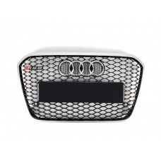 Решітка радіатора Audi A6 2011-2014 рік Чорна з сірою рамкою (в стилі RS)