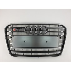 Решітка радіатора Audi A5 2011-2016 рік Сіра з хромом (в стилі S-Line)
